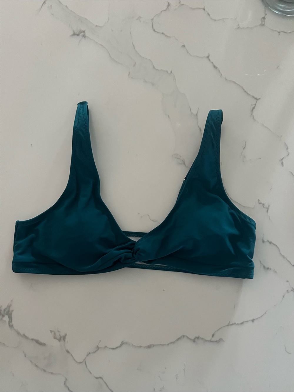 Teal Twist-Front Bikini Top